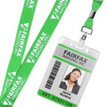 Flat Polyester Lanyards With Badge Holders 3/8"